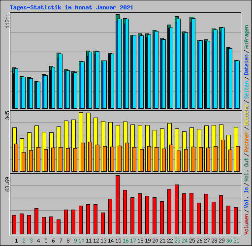 Tages-Statistik im Monat Januar 2021